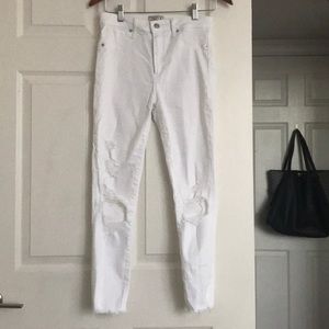 Abercrombie white ripped jeans size 27
